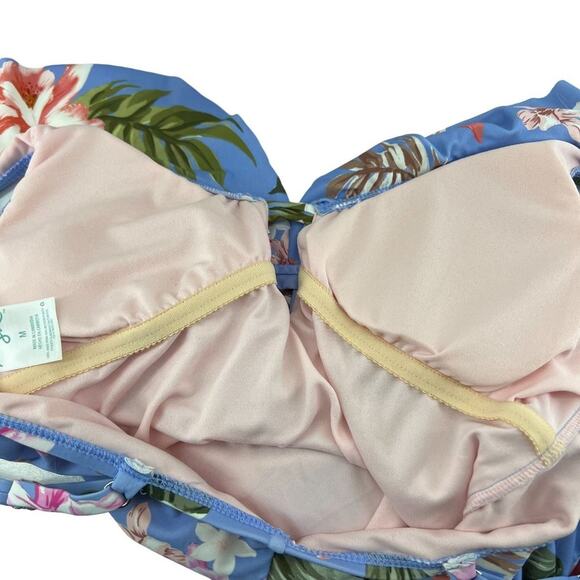 Kona Sol Over the Shoulder Ruffle High Coverage One Piece Swimsuit Womens M - Picture 4 of 8